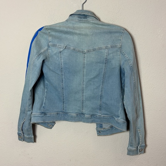 Aaiko Denim Blue Light Wash Striped Jacket size XS - Picture 4 of 9